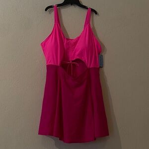 Yonique pink swimsuit  One Piece  Swimdress  size 24w